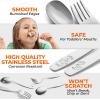 imageZulay Kitchen 8 Pieces Toddler Utensils  Kids Stainless Silverware Set  Children ampamp Toddler Safe Forks ampamp Spoons  Smooth Edge Mirror Polished ampamp Dishwasher Safe Kids Utensils 4 Forks ampamp 4 SpoonsMixed