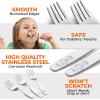 imageZulay Kitchen 8 Pieces Toddler Utensils  Kids Stainless Silverware Set  Children ampamp Toddler Safe Forks ampamp Spoons  Smooth Edge Mirror Polished ampamp Dishwasher Safe Kids Utensils 4 Forks ampamp 4 SpoonsForks