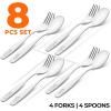 imageZulay Kitchen 8 Pieces Toddler Utensils  Kids Stainless Silverware Set  Children ampamp Toddler Safe Forks ampamp Spoons  Smooth Edge Mirror Polished ampamp Dishwasher Safe Kids Utensils 4 Forks ampamp 4 SpoonsMixed