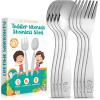 imageZulay Kitchen 8 Pieces Toddler Utensils  Kids Stainless Silverware Set  Children ampamp Toddler Safe Forks ampamp Spoons  Smooth Edge Mirror Polished ampamp Dishwasher Safe Kids Utensils 4 Forks ampamp 4 SpoonsMixed