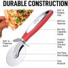 imageZulay Kitchen Large Pizza Cutter Wheel  Premium Stainless Steel Pizza Slicer  Easy To Clean ampamp Cut Pizza Wheel  Super Sharp NonSlip Handle ampamp Dishwasher Friendly  RedRed