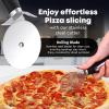 imageZulay Kitchen Large Pizza Cutter Wheel  Premium Stainless Steel Pizza Slicer  Easy To Clean ampamp Cut Pizza Wheel  Super Sharp NonSlip Handle ampamp Dishwasher Friendly  RedBlack