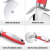 imageZulay Kitchen Large Pizza Cutter Wheel  Premium Stainless Steel Pizza Slicer  Easy To Clean ampamp Cut Pizza Wheel  Super Sharp NonSlip Handle ampamp Dishwasher Friendly  RedRed