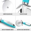 imageZulay Kitchen Large Pizza Cutter Wheel  Premium Stainless Steel Pizza Slicer  Easy To Clean ampamp Cut Pizza Wheel  Super Sharp NonSlip Handle ampamp Dishwasher Friendly  RedTeal