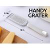 imageZulay Kitchen Professional Cheese Grater Stainless Steel  Durable RustProof Metal Lemon Zester Grater With Handle  Flat Handheld Grater For Cheese Chocolate Spices And More  YellowWhite