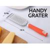 imageZulay Kitchen Professional Cheese Grater Stainless Steel  Durable RustProof Metal Lemon Zester Grater With Handle  Flat Handheld Grater For Cheese Chocolate Spices And More  YellowOrange