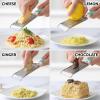 imageZulay Kitchen Professional Cheese Grater Stainless Steel  Durable RustProof Metal Lemon Zester Grater With Handle  Flat Handheld Grater For Cheese Chocolate Spices And More  YellowMint