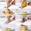 imageZulay Kitchen Professional Cheese Grater Stainless Steel  Durable RustProof Metal Lemon Zester Grater With Handle  Flat Handheld Grater For Cheese Chocolate Spices And More  YellowBlack
