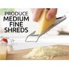 imageZulay Kitchen Professional Cheese Grater Stainless Steel  Durable RustProof Metal Lemon Zester Grater With Handle  Flat Handheld Grater For Cheese Chocolate Spices And More  YellowWhite