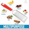 imageZulay Kitchen Professional Cheese Grater Stainless Steel  Durable RustProof Metal Lemon Zester Grater With Handle  Flat Handheld Grater For Cheese Chocolate Spices And More  YellowRed