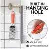 imageZulay Kitchen Professional Cheese Grater Stainless Steel  Durable RustProof Metal Lemon Zester Grater With Handle  Flat Handheld Grater For Cheese Chocolate Spices And More  YellowOrange