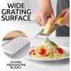 imageZulay Kitchen Professional Cheese Grater Stainless Steel  Durable RustProof Metal Lemon Zester Grater With Handle  Flat Handheld Grater For Cheese Chocolate Spices And More  YellowYellow