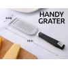 imageZulay Kitchen Professional Cheese Grater Stainless Steel  Durable RustProof Metal Lemon Zester Grater With Handle  Flat Handheld Grater For Cheese Chocolate Spices And More  YellowBlack