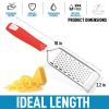 imageZulay Kitchen Professional Cheese Grater Stainless Steel  Durable RustProof Metal Lemon Zester Grater With Handle  Flat Handheld Grater For Cheese Chocolate Spices And More  YellowRed