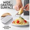 imageZulay Kitchen Professional Cheese Grater Stainless Steel  Durable RustProof Metal Lemon Zester Grater With Handle  Flat Handheld Grater For Cheese Chocolate Spices And More  YellowGray