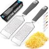 imageZulay Kitchen Professional Cheese Grater Stainless Steel  Durable RustProof Metal Lemon Zester Grater With Handle  Flat Handheld Grater For Cheese Chocolate Spices And More  YellowGray