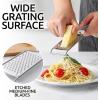 imageZulay Kitchen Professional Cheese Grater Stainless Steel  Durable RustProof Metal Lemon Zester Grater With Handle  Flat Handheld Grater For Cheese Chocolate Spices And More  YellowGray