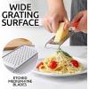 imageZulay Kitchen Professional Cheese Grater Stainless Steel  Durable RustProof Metal Lemon Zester Grater With Handle  Flat Handheld Grater For Cheese Chocolate Spices And More  YellowOrange