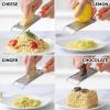 imageZulay Kitchen Professional Cheese Grater Stainless Steel  Durable RustProof Metal Lemon Zester Grater With Handle  Flat Handheld Grater For Cheese Chocolate Spices And More  YellowOrange