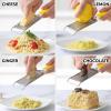 imageZulay Kitchen Professional Cheese Grater Stainless Steel  Durable RustProof Metal Lemon Zester Grater With Handle  Flat Handheld Grater For Cheese Chocolate Spices And More  YellowYellow