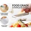 imageZulay Kitchen Professional Cheese Grater Stainless Steel  Durable RustProof Metal Lemon Zester Grater With Handle  Flat Handheld Grater For Cheese Chocolate Spices And More  YellowWhite