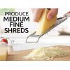 imageZulay Kitchen Professional Cheese Grater Stainless Steel  Durable RustProof Metal Lemon Zester Grater With Handle  Flat Handheld Grater For Cheese Chocolate Spices And More  YellowOrange