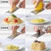 imageZulay Kitchen Professional Cheese Grater Stainless Steel  Durable RustProof Metal Lemon Zester Grater With Handle  Flat Handheld Grater For Cheese Chocolate Spices And More  YellowGray