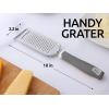 imageZulay Kitchen Professional Cheese Grater Stainless Steel  Durable RustProof Metal Lemon Zester Grater With Handle  Flat Handheld Grater For Cheese Chocolate Spices And More  YellowGray