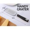 imageZulay Kitchen Professional Cheese Grater Stainless Steel  Durable RustProof Metal Lemon Zester Grater With Handle  Flat Handheld Grater For Cheese Chocolate Spices And More  YellowBlack
