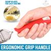 imageZulay Kitchen Professional Cheese Grater Stainless Steel  Durable RustProof Metal Lemon Zester Grater With Handle  Flat Handheld Grater For Cheese Chocolate Spices And More  YellowRed