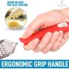 imageZulay Kitchen Professional Cheese Grater Stainless Steel  Durable RustProof Metal Lemon Zester Grater With Handle  Flat Handheld Grater For Cheese Chocolate Spices And More  YellowRed