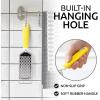 imageZulay Kitchen Professional Cheese Grater Stainless Steel  Durable RustProof Metal Lemon Zester Grater With Handle  Flat Handheld Grater For Cheese Chocolate Spices And More  YellowYellow