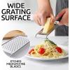 imageZulay Kitchen Professional Cheese Grater Stainless Steel  Durable RustProof Metal Lemon Zester Grater With Handle  Flat Handheld Grater For Cheese Chocolate Spices And More  YellowBlack