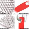imageZulay Kitchen Professional Cheese Grater Stainless Steel  Durable RustProof Metal Lemon Zester Grater With Handle  Flat Handheld Grater For Cheese Chocolate Spices And More  YellowRed
