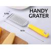 imageZulay Kitchen Professional Cheese Grater Stainless Steel  Durable RustProof Metal Lemon Zester Grater With Handle  Flat Handheld Grater For Cheese Chocolate Spices And More  YellowYellow