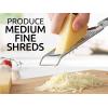 imageZulay Kitchen Professional Cheese Grater Stainless Steel  Durable RustProof Metal Lemon Zester Grater With Handle  Flat Handheld Grater For Cheese Chocolate Spices And More  YellowGray