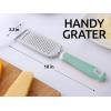 imageZulay Kitchen Professional Cheese Grater Stainless Steel  Durable RustProof Metal Lemon Zester Grater With Handle  Flat Handheld Grater For Cheese Chocolate Spices And More  YellowMint