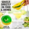 imageZulay Metal 2In1 Lemon Lime Squeezer  Hand Juicer Lemon Squeezer Gets Every Last Drop and 6 Piece Wooden Spoons for Cooking