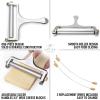 imageZulay Metal 2In1 Lemon Lime Squeezer  Hand Juicer Lemon Squeezer Gets Every Last Drop with Cheese Slicer With Adjustable Thickness