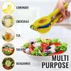 imageZulay Metal 2In1 Lemon Squeezer Manual  Sturdy Max Extraction Hand Juicer Lemon Squeezer Gets Every Last Drop  Easy to Clean Manual Citrus Juicer  EasytoUse Lemon Juicer Squeezer  YellowRedVibrant Gold and Princess Blue