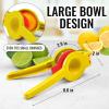 imageZulay Metal 2In1 Lemon Squeezer Manual  Sturdy Max Extraction Hand Juicer Lemon Squeezer Gets Every Last Drop  Easy to Clean Manual Citrus Juicer  EasytoUse Lemon Juicer Squeezer  YellowRedYellow and Red
