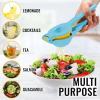 imageZulay Metal 2In1 Lemon Squeezer Manual  Sturdy Max Extraction Hand Juicer Lemon Squeezer Gets Every Last Drop  Easy to Clean Manual Citrus Juicer  EasytoUse Lemon Juicer Squeezer  YellowRedCool Blue and Yellow