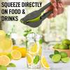 imageZulay Metal 2In1 Lemon Squeezer Manual  Sturdy Max Extraction Hand Juicer Lemon Squeezer Gets Every Last Drop  Easy to Clean Manual Citrus Juicer  EasytoUse Lemon Juicer Squeezer  YellowRedGray and Lime Punch