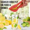 imageZulay Metal 2In1 Lemon Squeezer Manual  Sturdy Max Extraction Hand Juicer Lemon Squeezer Gets Every Last Drop  Easy to Clean Manual Citrus Juicer  EasytoUse Lemon Juicer Squeezer  YellowRedRed and Yellow