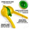 imageZulay Metal 2In1 Lemon Squeezer Manual  Sturdy Max Extraction Hand Juicer Lemon Squeezer Gets Every Last Drop  Easy to Clean Manual Citrus Juicer  EasytoUse Lemon Juicer Squeezer  YellowRedClassic Yellow and Green