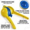 imageZulay Metal 2In1 Lemon Squeezer Manual  Sturdy Max Extraction Hand Juicer Lemon Squeezer Gets Every Last Drop  Easy to Clean Manual Citrus Juicer  EasytoUse Lemon Juicer Squeezer  YellowRedVibrant Gold and Princess Blue