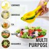 imageZulay Metal 2In1 Lemon Squeezer Manual  Sturdy Max Extraction Hand Juicer Lemon Squeezer Gets Every Last Drop  Easy to Clean Manual Citrus Juicer  EasytoUse Lemon Juicer Squeezer  YellowRedClassic Yellow and Green