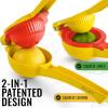 imageZulay Metal 2In1 Lemon Squeezer Manual  Sturdy Max Extraction Hand Juicer Lemon Squeezer Gets Every Last Drop  Easy to Clean Manual Citrus Juicer  EasytoUse Lemon Juicer Squeezer  YellowRedYellow and Red
