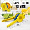 imageZulay Metal 2In1 Lemon Squeezer Manual  Sturdy Max Extraction Hand Juicer Lemon Squeezer Gets Every Last Drop  Easy to Clean Manual Citrus Juicer  EasytoUse Lemon Juicer Squeezer  YellowRedVibrant Gold and Princess Blue