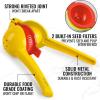 imageZulay Metal 2In1 Lemon Squeezer Manual  Sturdy Max Extraction Hand Juicer Lemon Squeezer Gets Every Last Drop  Easy to Clean Manual Citrus Juicer  EasytoUse Lemon Juicer Squeezer  YellowRedYellow and Red
